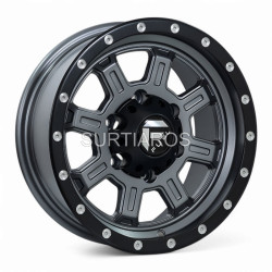 Aro 15x8.5" 6x139.7 ET20 CB110.5 Gris Mate con Aro Negro