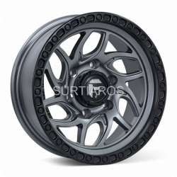 Aro 15x8" 6x139.7 ET-10 CB110.5 Gris Mate con Aro Negro