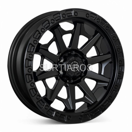 Aro 20x9" 6x139.7 ET0 CB110.1 Negro Mate Satinado con Remaches