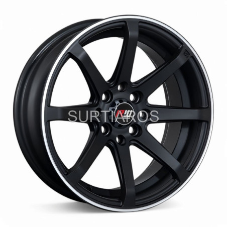 Aro 15x7" 8x100/114.3 ET25 CB73.1 Negro Mate con Línea Pulida