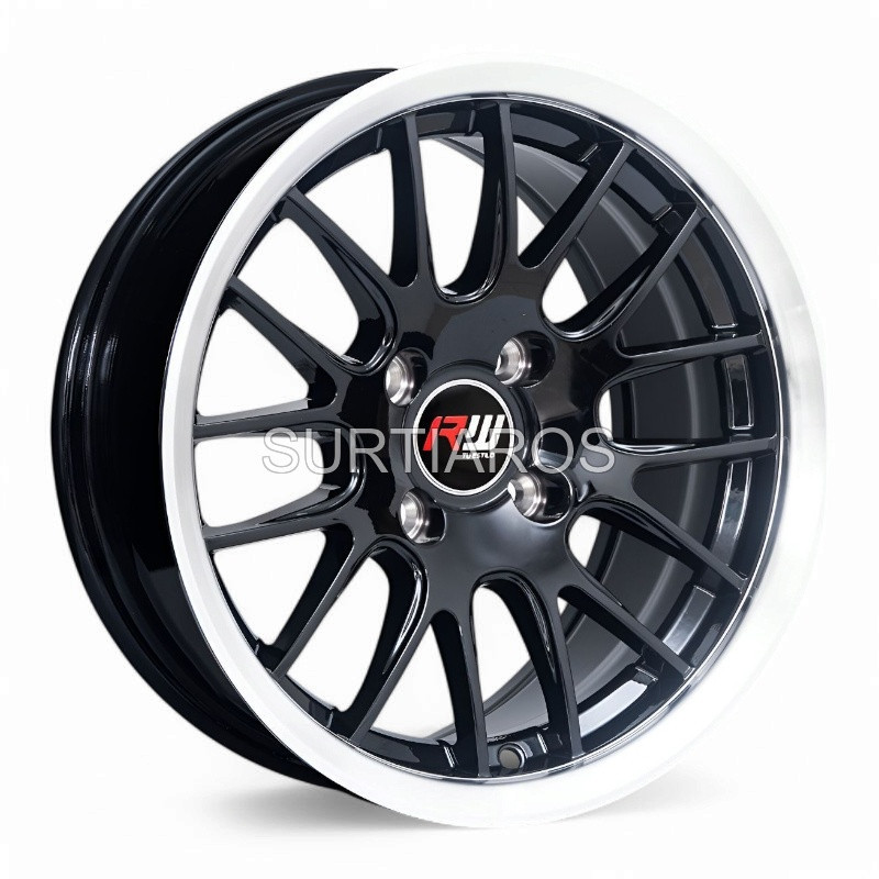 Aro 14x7" 4x100 ET20 CB73.1 Negro Maquinado con Aro Pulido