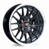 Aro 14x7" 4x100 ET20 CB73.1 Negro Maquinado con Aro Pulido