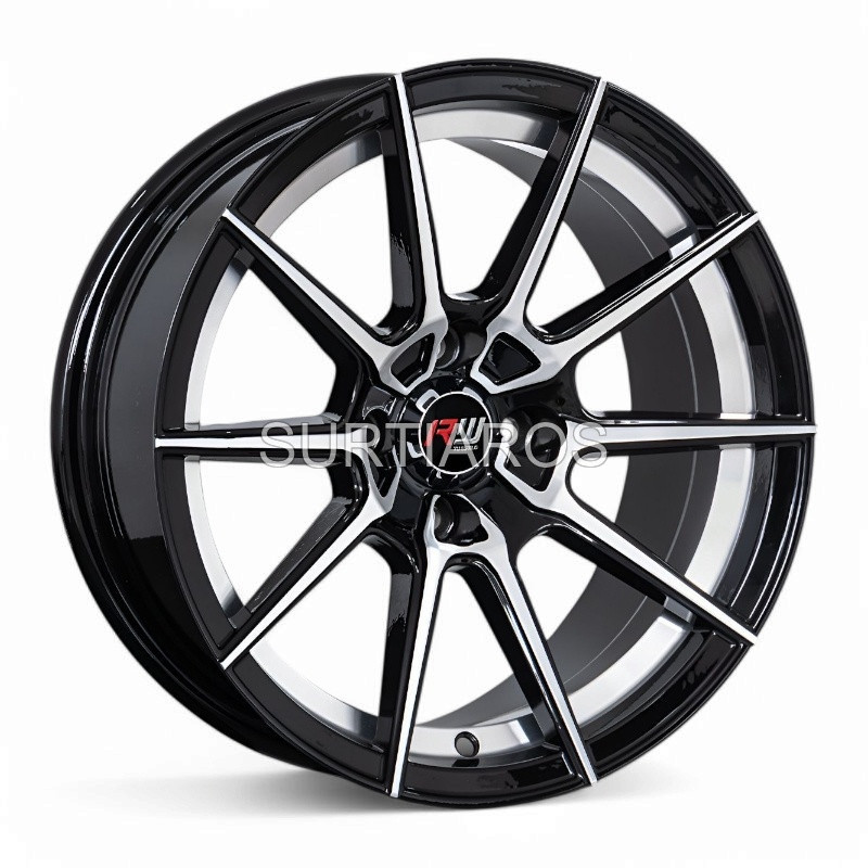 Aro 15x8" 4x100 ET0 CB73.1 Negro Maquinado con Detalle
