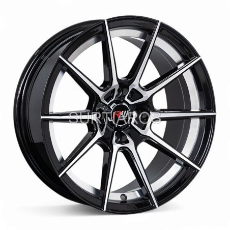 Aro 15x8" 4x100 ET0 CB73.1 Negro Maquinado con Detalle