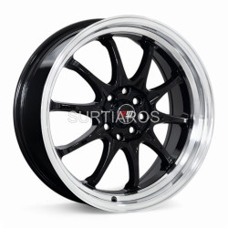 Aro 17x7.5" 8x100/114.3 ET42 CB73.1 Negro con Labio Pulido