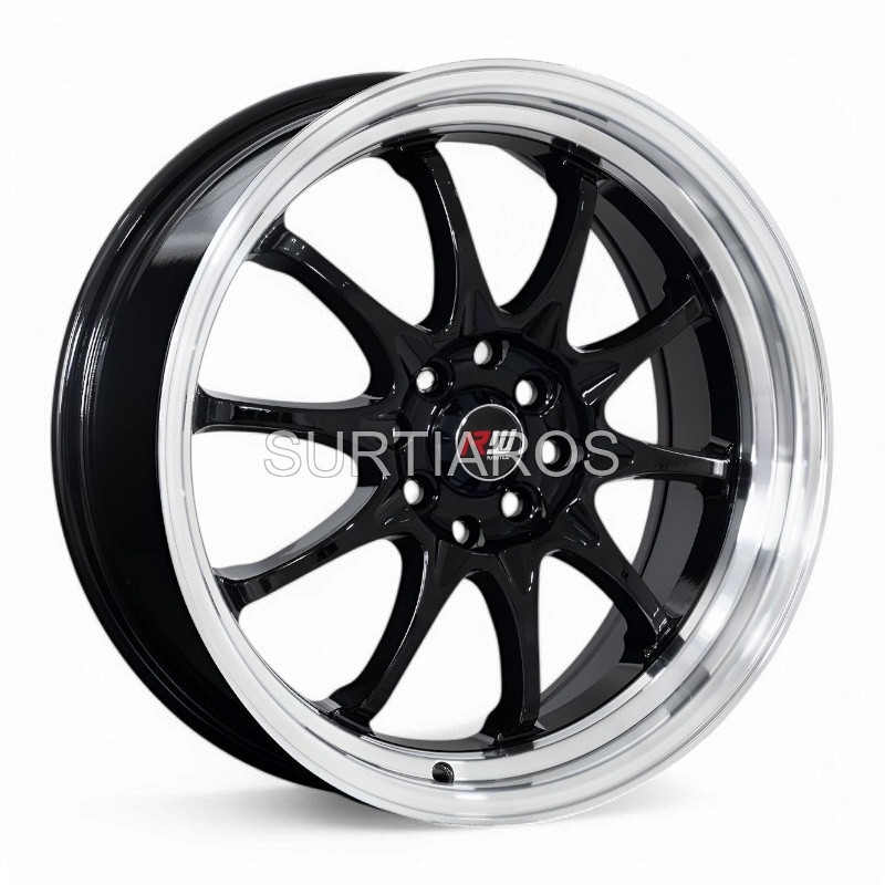 Aro 17x7.5" 8x100/114.3 ET42 CB73.1 Negro con Labio Pulido