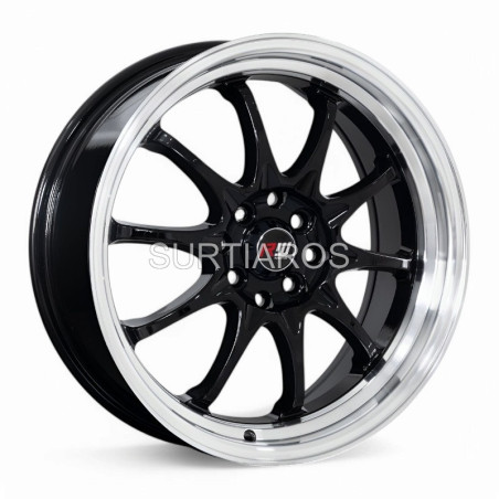 Aro 17x7.5" 8x100/114.3 ET42 CB73.1 Negro con Labio Pulido