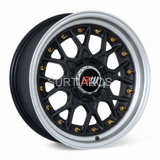 Aro 17x8" 8x100/114.3 ET25 CB73.1 Negro Mate con Labio Pulido