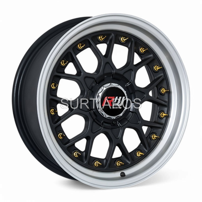 Aro 17x8" 8x100/114.3 ET25 CB73.1 Negro Mate con Labio Pulido