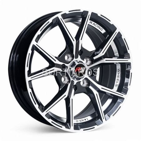 Aro 14x6" 8x100/114.3 ET35 CB73.1 Negro Maquinado con Detalle
