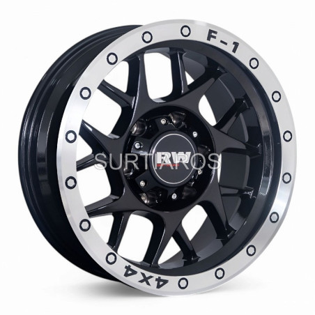 Aro 16x8" 6x139.7 ET-10 CB110.1 Negro con Aro Pulido