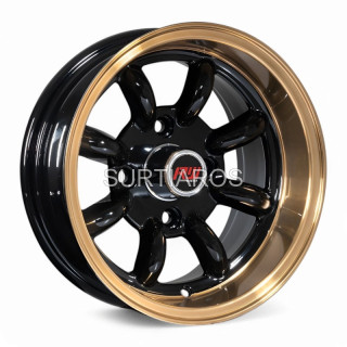 Aro 13x7" 4x114.3 ET-7 CB73.1 Negro/Bronce con Labio Pulido