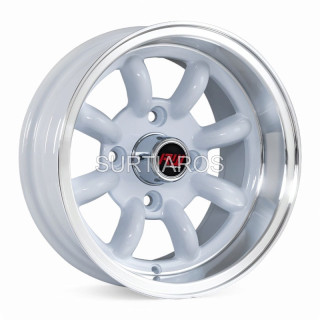 Aro 13x7" 4x114.3 ET-7 CB73.1 Blanco con Labio Pulido