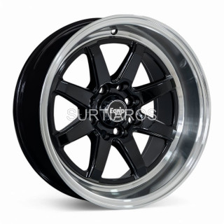 Aro 15x8" 8x100/114.3 ET10 CB73.1 Negro con Labio Pulido