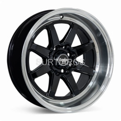 Aro 15x8" 8x100/114.3 ET10 CB73.1 Negro con Labio Pulido