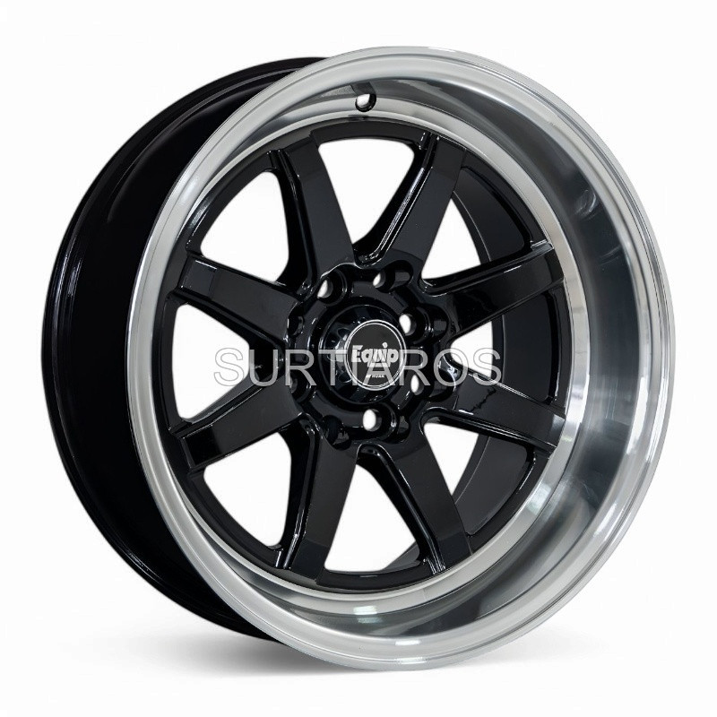 Aro 15x8" 8x100/114.3 ET10 CB73.1 Negro con Labio Pulido