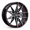 Aro 18x8" 5x112 ET35 CB66.6 Negro Maquinado con Detalle Rojo