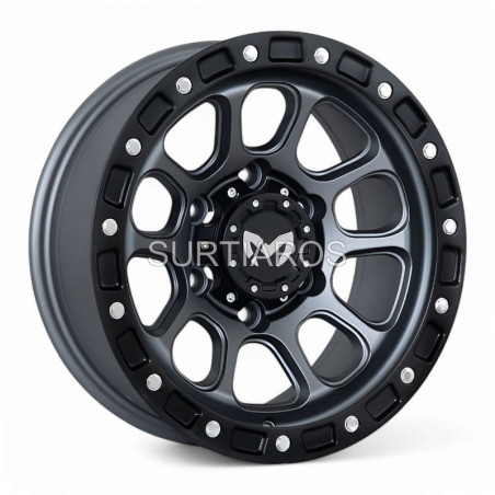 Aro 15x8" 6x139.7 ET0 CB110 Gris Mate con Aro Negro