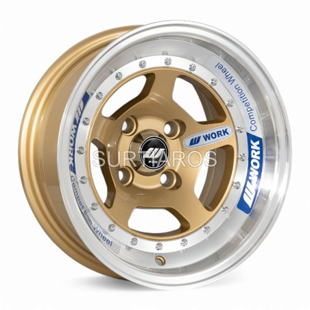 Aro 13x8" 4x100 ET-7 CB73.1 Dorado con Labio Pulido y Remaches