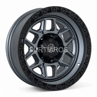 Aro 16x8" 6x139.7 ET-10 CB110 Gris Mate con Aro Negro