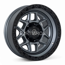 Aro 16x8" 6x139.7 ET-10 CB110 Gris Mate con Aro Negro