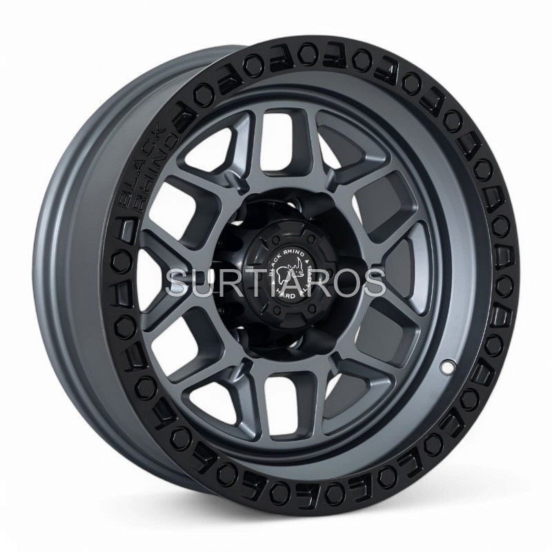 Aro 16x8" 6x139.7 ET-10 CB110 Gris Mate con Aro Negro