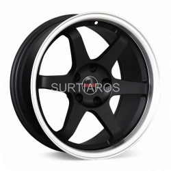 Aro 17x9" 5x114.3 ET12 CB73.1 Negro Mate con Labio Pulido