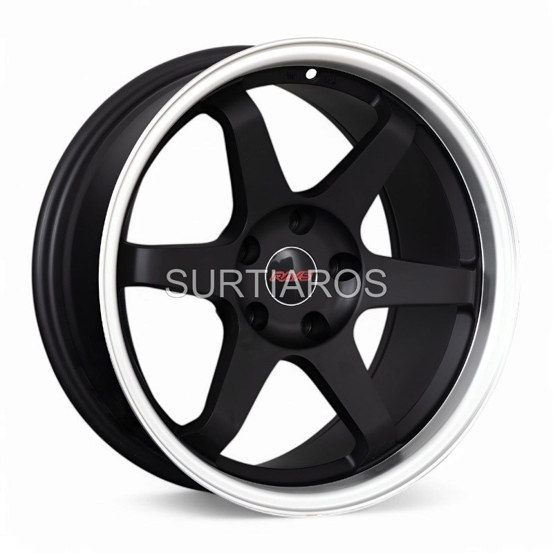 Aro 17x9" 5x114.3 ET12 CB73.1 Negro Mate con Labio Pulido