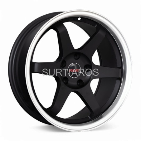 Aro 17x9" 5x114.3 ET12 CB73.1 Negro Mate con Labio Pulido