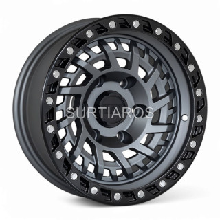 Aro 15x8" 6x139.7 ET0 CB110 Gris Oscuro Mate con Aro Negro