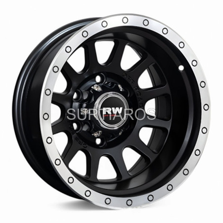 Aro 15x10" 6x139.7 ET-44 CB108.1 Negro Mate con Aro Pulido