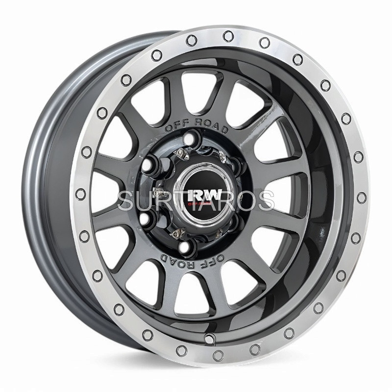 Aro 15x10" 6x139.7 ET-44 CB108.1 Gris Mate con Aro Pulido