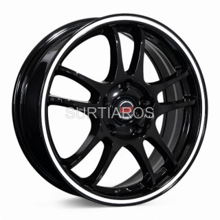 Aro 16x6.5" 5x114.3 ET38 CB73.1 Negro con Línea Blanca
