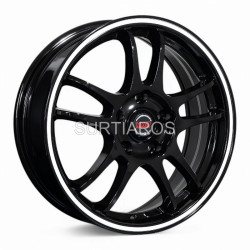 Aro 16x6.5" 5x114.3 ET38 CB73.1 Negro con Línea Blanca