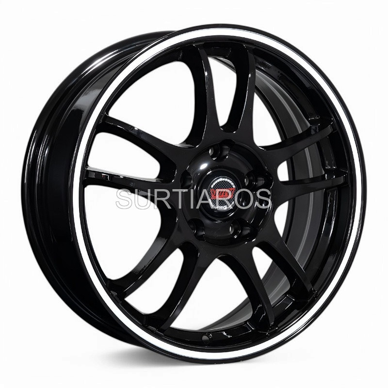 Aro 16x6.5" 5x114.3 ET38 CB73.1 Negro con Línea Blanca