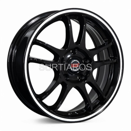Aro 16x6.5" 5x114.3 ET38 CB73.1 Negro con Línea Blanca