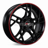 Aro 15x6" 4x100 ET36 CB60.1 Negro Mate con Línea Roja