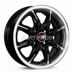 Aro 14x5.5" 4x100 ET35 CB73.1 Negro con Labio Pulido