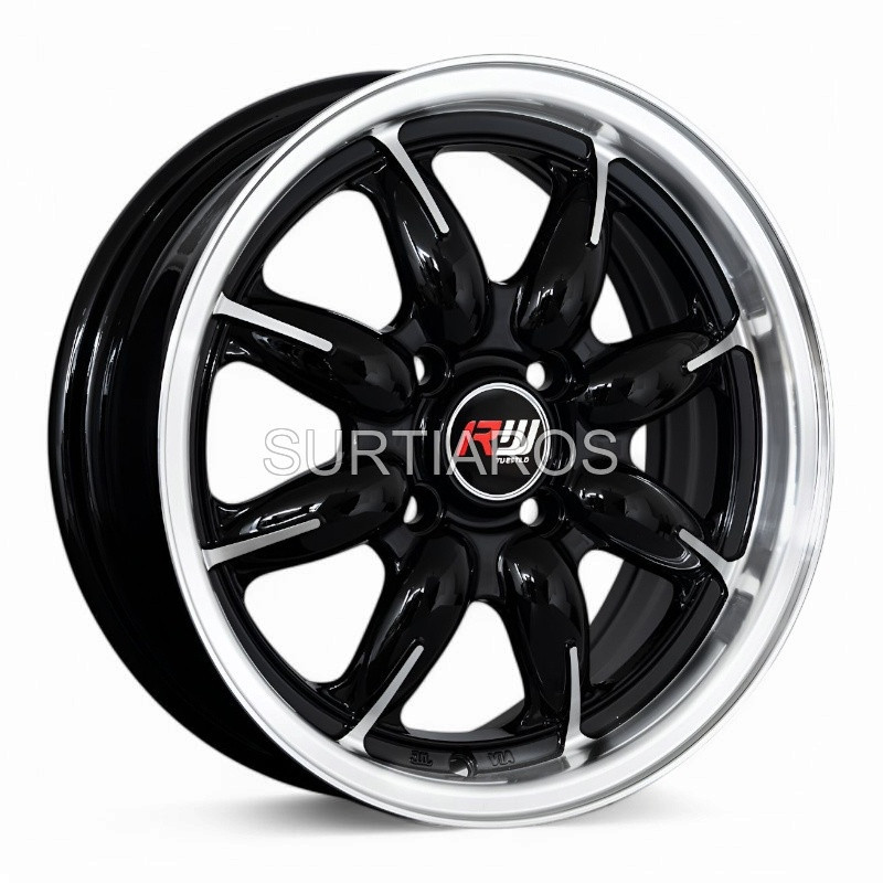 Aro 14x5.5" 4x100 ET35 CB73.1 Negro con Labio Pulido