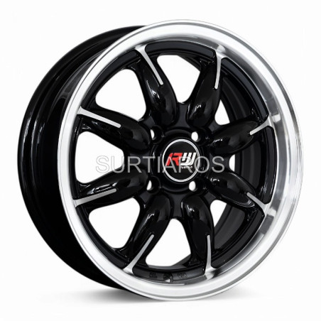 Aro 14x5.5" 4x100 ET35 CB73.1 Negro con Labio Pulido