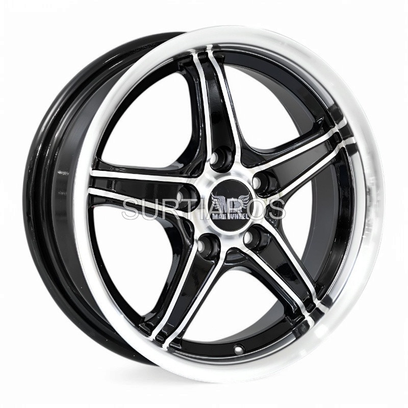 Aro 15x6.5" 5x112 ET35 CB67.1 Negro Maquinado con Labio