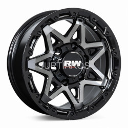 Aro 15x8" 6x139.7 ET15 CB110 Negro Maquinado con Detalle Negro