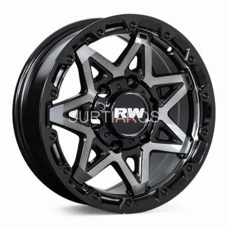 Aro 15x8" 6x139.7 ET15 CB110 Negro Maquinado con Detalle Negro