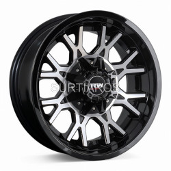 Aro 16x8" 6x139.7 ET-10 CB110 Negro Maquinado