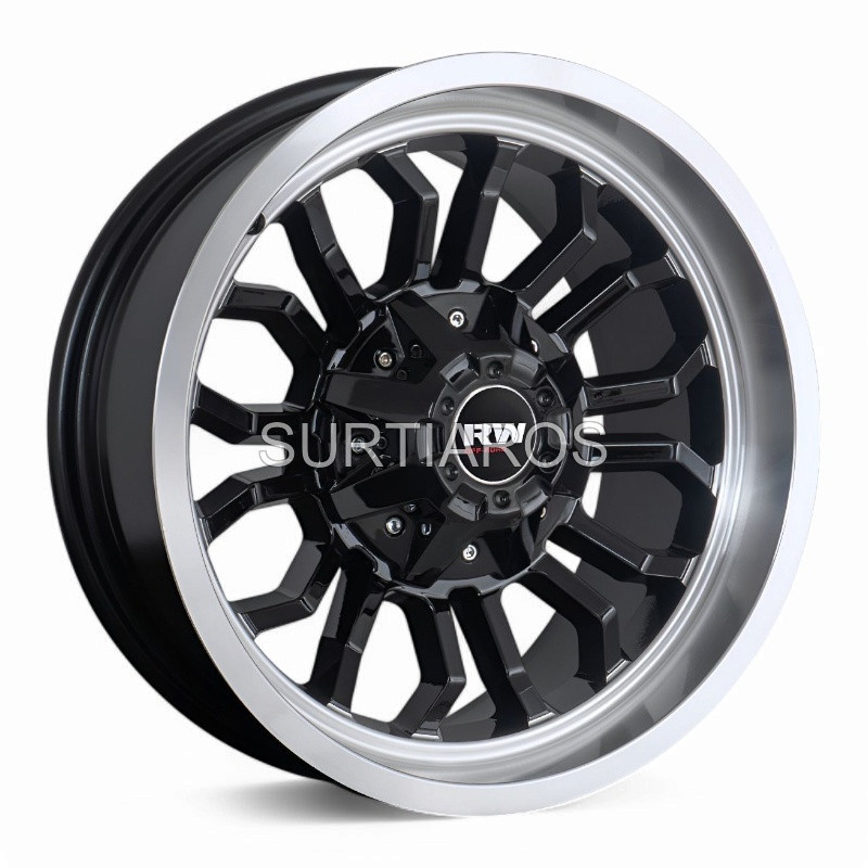 Aro 16x8" 6x139.7 ET-10 CB110 Negro con Labio Pulido