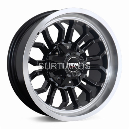 Aro 16x8" 6x139.7 ET-10 CB110 Negro con Labio Pulido