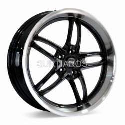 Aro 22x8.5" 5x114.3 ET15 CB73.1 Negro Brillante con Labio Pulido