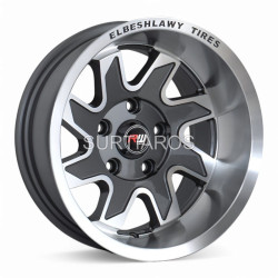 Aro 14x8" 5x114.3 ET-25 CB73.1 Gris Mate con Labio Pulido