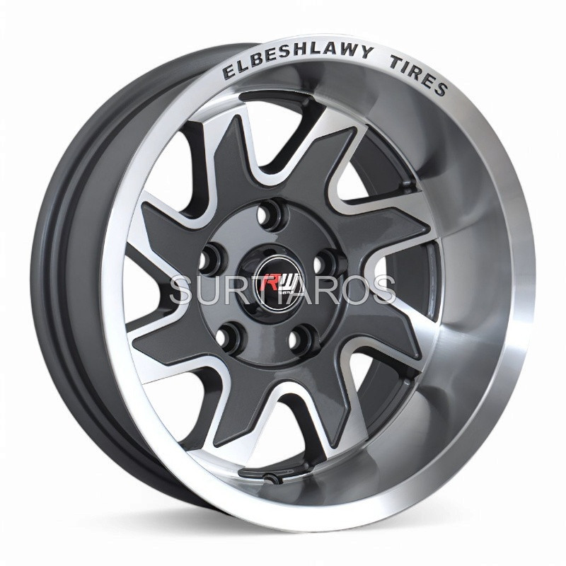 Aro 14x8" 5x114.3 ET-25 CB73.1 Gris Mate con Labio Pulido