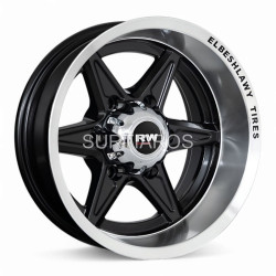 Aro 15x8.5" 6x139.7 ET-25 CB110 Negro con Labio Pulido
